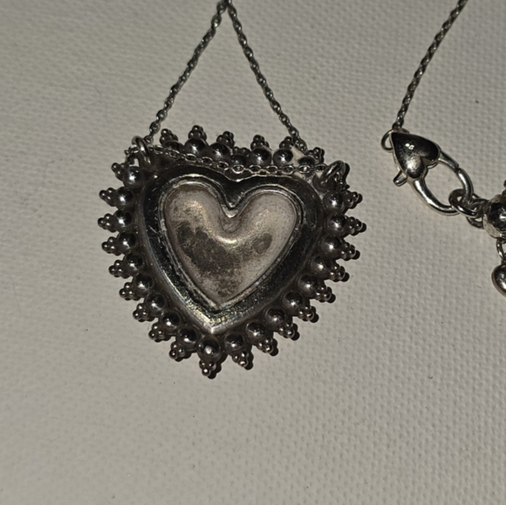 Brighton Telluride Heart Silver Plated Boho Western Pendant Necklace - Picture 9 of 11